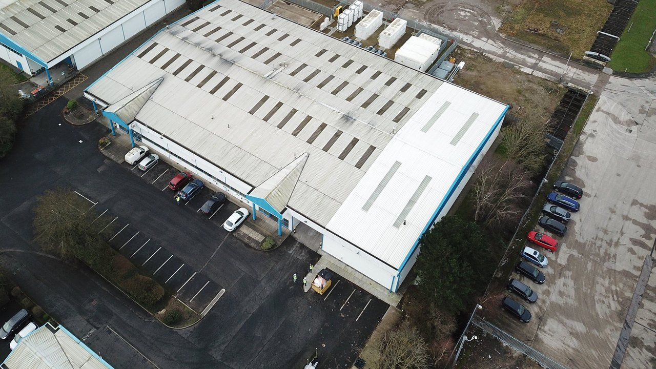 Aerial view of Units 3 and 5 Unity Grove, Knowsley.